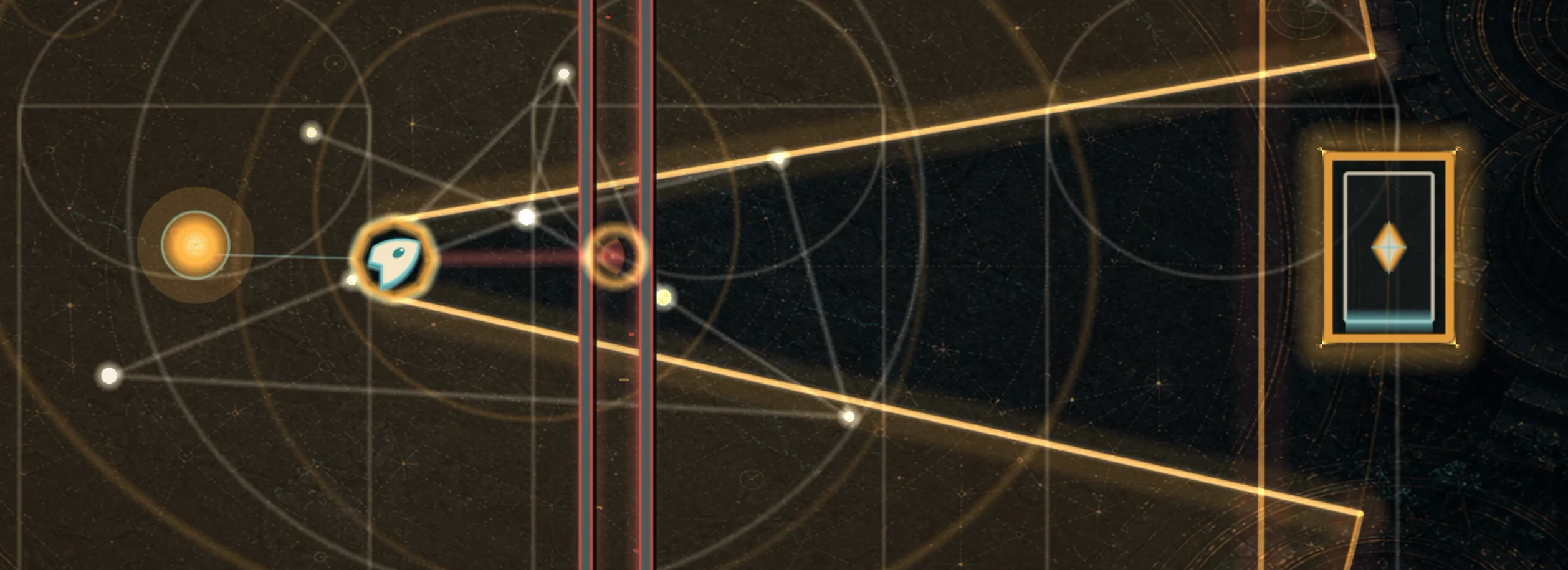 Where Light Remembers: a light beam opens a path through an atmospheric puzzle room